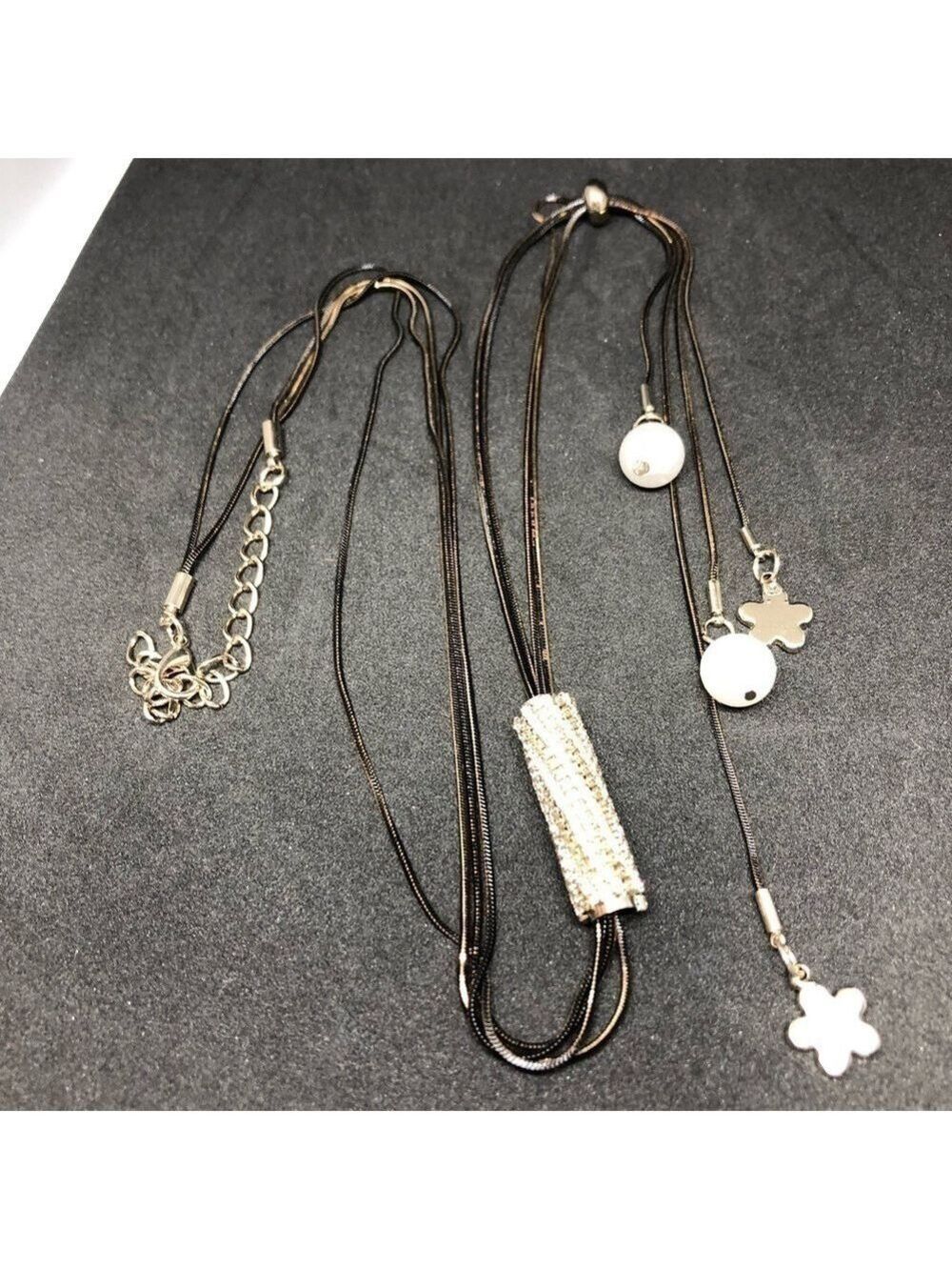 NEW-RHINESTONESTUDDED Tube Pendant Charms /Pearls